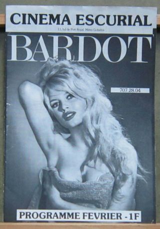 Zv92 Brigitte Bardot Film Festival Orig French Program Herald