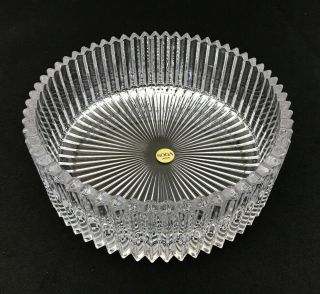 Soga Japan Clear Crystal Glass Round Ridge Serving Tray Bowl 8.  5 " X 3 "