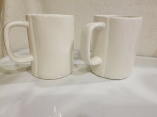 Rae Dunn First Edition M Stamp Set Of 2 Mugs Hubby & Wifey SHIPS 2