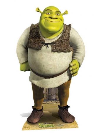 Shrek Green Ogre Mini Cardboard Cutout Stand Up Standee Great For Fans & Events