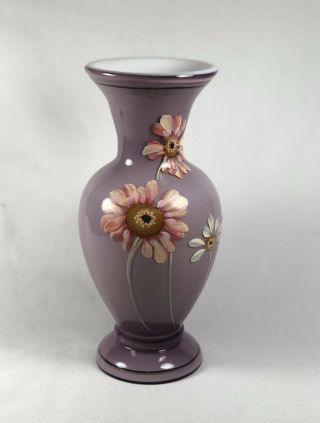 Fenton Hand Paint Vase Singed