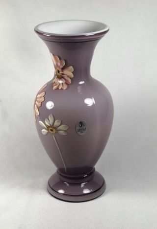 Fenton Hand Paint Vase Singed 2
