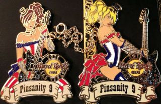 Hard Rock Cafe Las Vegas 2013 Pinsanity 9 Chained Twin Burlesque Girls 2 Pins