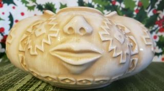 Rare And Unique Vintage Haeger Art Pottery Aztec Face Planter Bowl 4061
