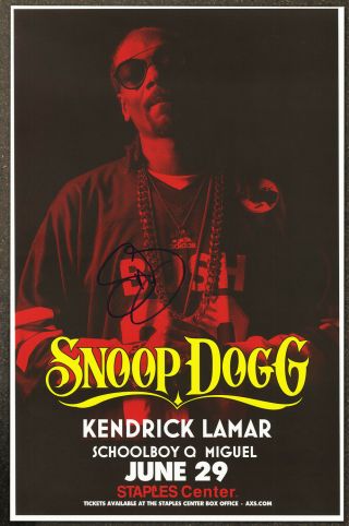 Snoop Dogg Autographed Concert Poster 2013 Gin And Juice