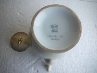 Antique Porcelain SIGNED TEA CHOCOLATE POT - Thomas Sevres Bavaria - Yellow Rose 4