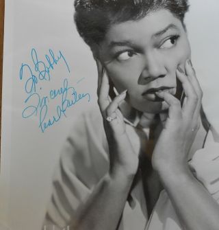 Vintage Pair Autographed Photograph Pearl Bailey Jazz Singer 2