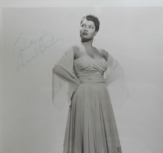 Vintage Pair Autographed Photograph Pearl Bailey Jazz Singer 3