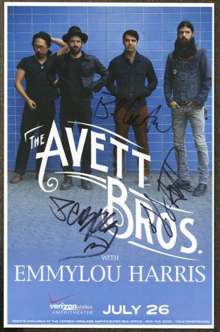The Avett Brothers Autographed Concert Poster 2014 Seth Avett,  Scott Avett