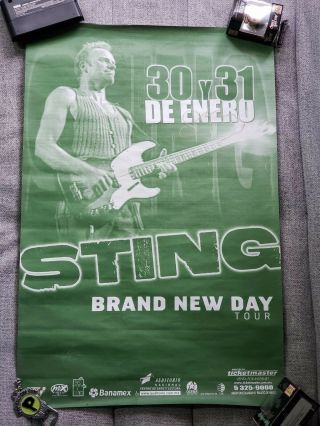 Sting Signed Tour Poster Day The Police