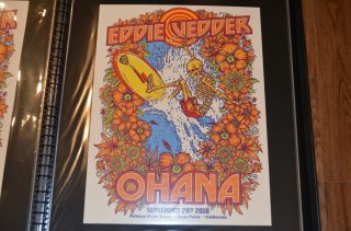 Eddie Vedder Ohana Festival 2018 Poster - Ben Brown Show Edition - Mint/nm