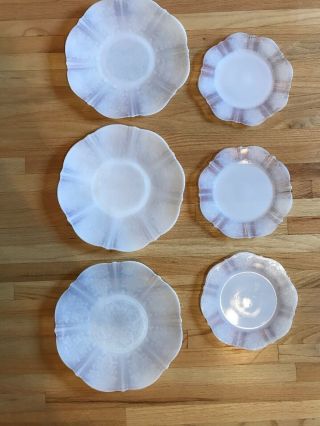 American Sweetheart Monax Dep.  Glass (3) 10 1/2” Dinner & (3) 8” Salad Plates
