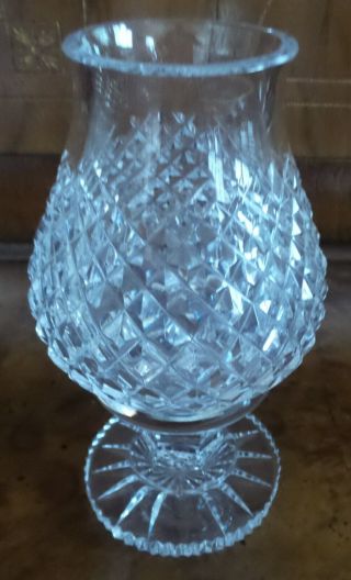 Vintage Waterford Ireland Cut Crystal Alana Hurricane Lamp Votive Candle Holder
