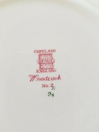 Copeland Spode Pink Tower Game Bird Dinner Plate No.  2 