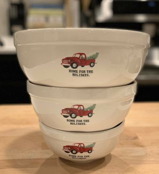 Rae Dunn – Home For The Holidays Christmas Red Truck Tree Bowl Set 3 - Ceramic