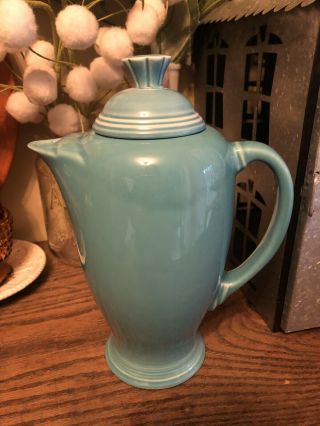 Homer Laughlin Fiesta Ware Turquoise Blue Coffee Pot Retired