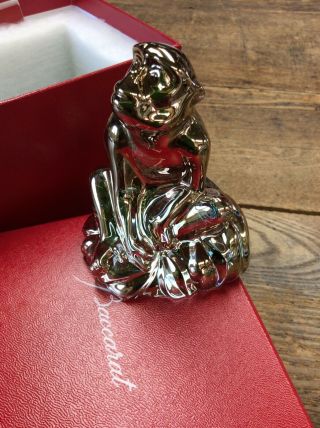 Baccarat Crystal Zodiaque Monkey Gold Fabrique En France