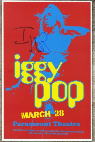 Iggy Pop Autographed Live Show Gig Poster The Dead Don 