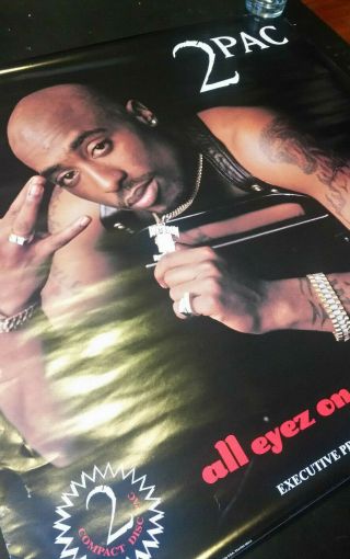 2 Pac All Eyez On Me Promo Poster 27x27 Death Row Records