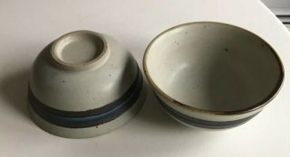 2 Otagiri Japan Horizon Stoneware Small Footed Rice Dessert Bowls