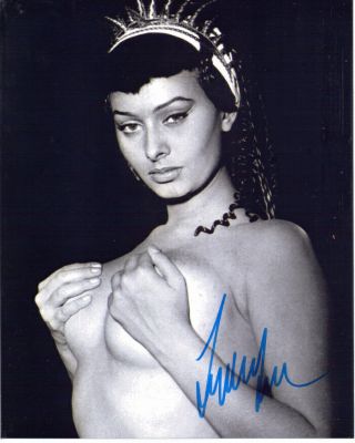 Sophia Loren Sexy Actress Signed 8x10 Photo With
