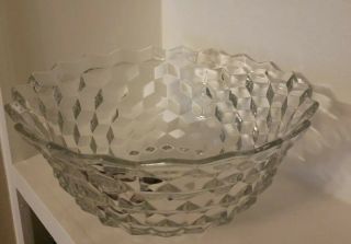 Vintage American Fostoria Punch Bowl,  14 Inches Wide,  By 6 1/4 Tall