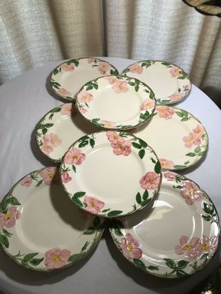 Set Of 8 Vintage Franciscan Desert Rose Dinner Plates 10 1/2 "