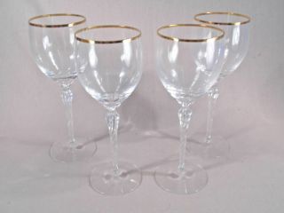 Lenox Monroe Crystal Set Of Four 8 1/2 " Water Goblets Exc Cond