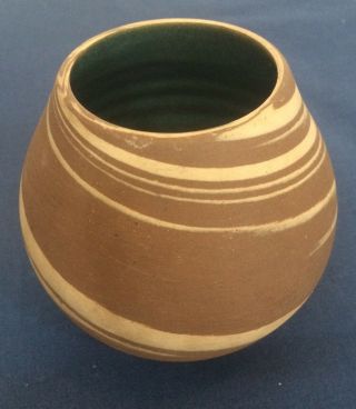 Wj Gordy Signed Swirl Clay Vase - Georgia Art Pottery - Vintage - Small 3 - 3/8 "