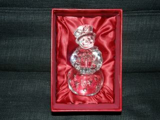 Waterford Crystal Glass Snowman / 2002 With Box / Ireland