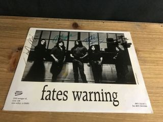 Fates Warning 8x10 Promo Photo Signed By 4 Members Metal Band As - Is