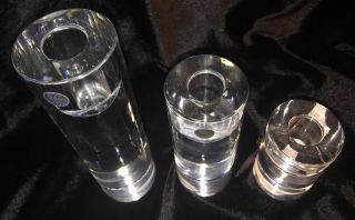 Crystal Candle Holders By Bohemia Czech Republic - Set - 3 4