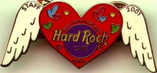 Hard Rock Cafe Bali 2001 1st Anniversary Staff Pin Winged Red Heart 200 Hrc 673