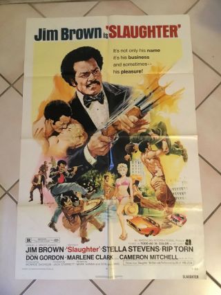 Jim Brown Is Slaughter Movie One Sheet Poster Blaxplotation