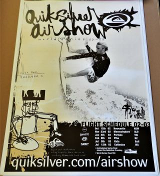 Quiksilver Airshow Huge Tour Poster Surf Surfing 1.  4m X 1m Billboard