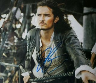 Orlando Bloom Hand Signed 8x10 Photo W/holo Pirates Of The Caribbean