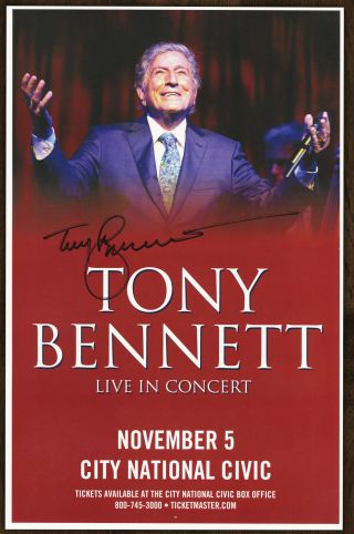 Tony Bennett Autographed Gig Poster The Shadow Of Your Smile