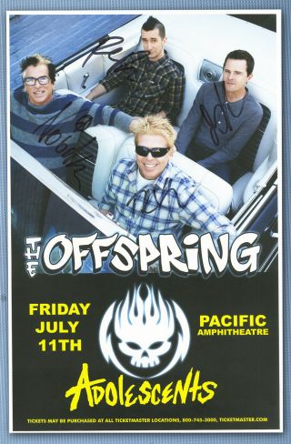 The Offspring Signed Autographed Concert Poster 2014 Dexter Holland,  Noodles