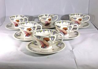 Villeroy & Boch Design 1900 Set Of 6 Teacups & Saucers,  Art Deco,