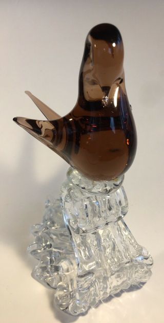 Estate: Antique Murano Hand Blown Art Glass Standing Bird - Rare & Unique