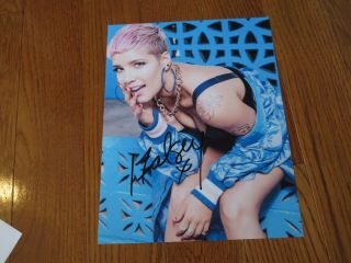 Halsey Autographed 8.  5x11 Photo Signed Hand