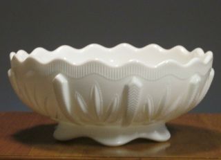 Vintage White Milk Glass Bowl Art Deco Style