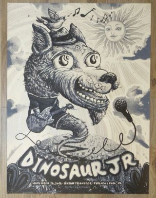 2016 Dinosaur Jr.  - Philadelphia Silkscreen Concert Poster Signed By Zeb Love