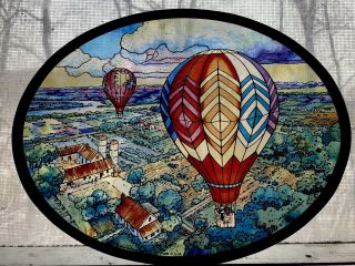 Vintage 1988 Glassmasters Stained Glass Balloon Festival