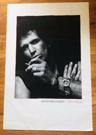 Keith Richards Talk Is Promo 1988 Poster Rolling Stones 24x36