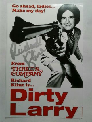 Richard Kline As Larry Hand Signed Autograph 4x6 Photo - Ritter - Three 