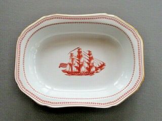Spode TRADE WINDS RED (Gold Trim) Oval SERVING BOWL 1st Quality 2