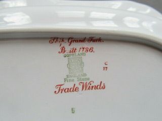 Spode TRADE WINDS RED (Gold Trim) Oval SERVING BOWL 1st Quality 5