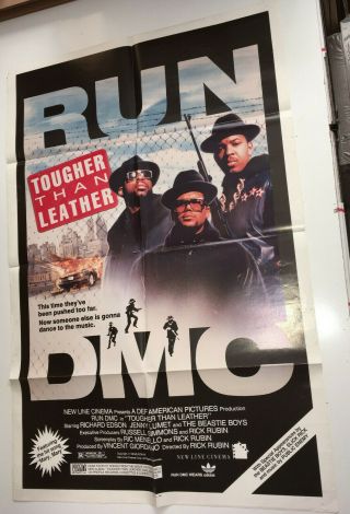 Tougher Than Leather Vintage Movie Poster 1988 Run Dmc Rap Hip Hop Music