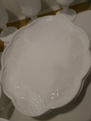 Vintage Indiana Colony Milk Glass Harvest Grape 6 Piece Place setting for 4 Plus 7